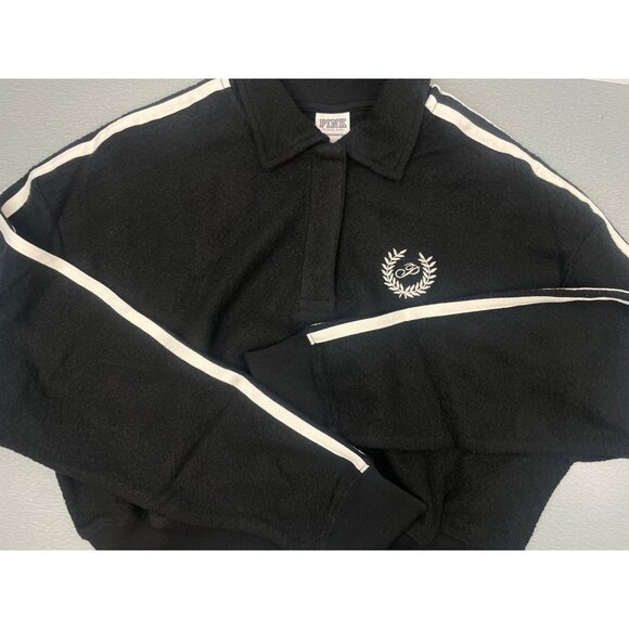 VICTORIA'S SECRET PINK Fleece Cropped Polo Sweatshirt XS - Picture 6 of 16